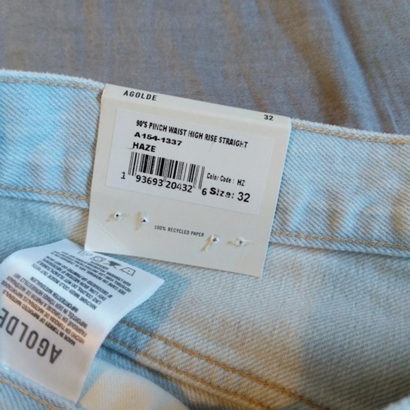 Agolde 90s Pinch Waist High Rise Loose Fit Jeans Haze - Picture 16 of 16